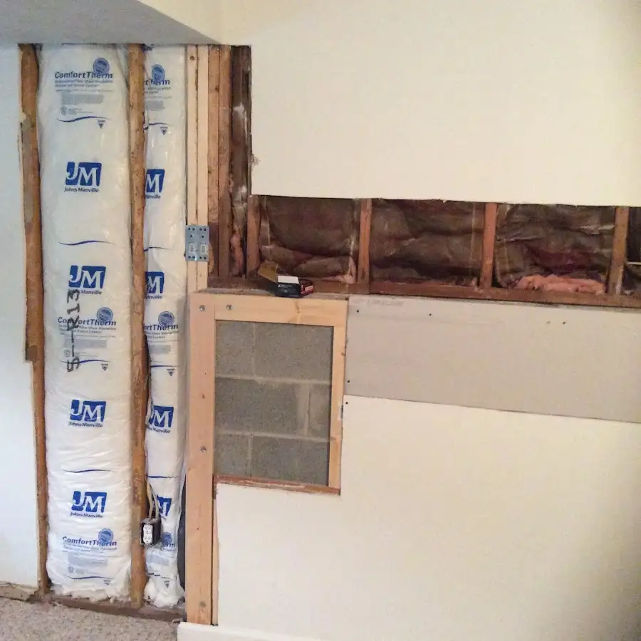 Wall insulation replacement during Basement Flood Cleanup in Vincent